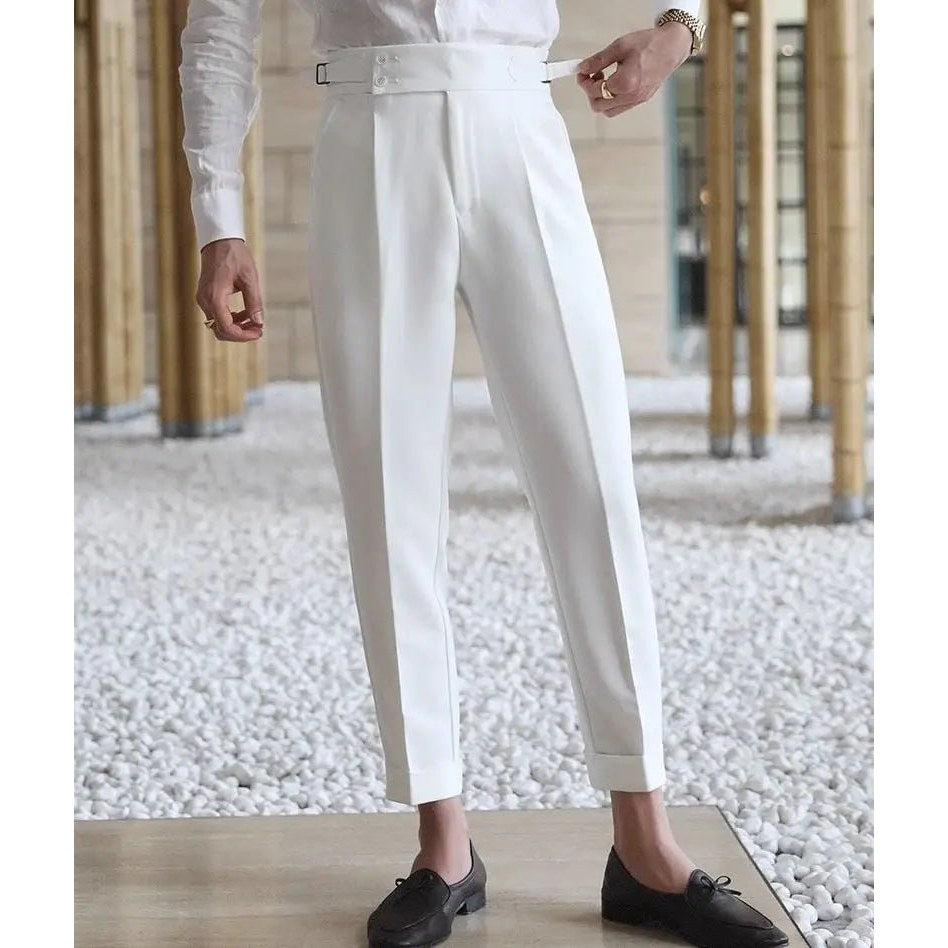 Straight business high-waist trousers