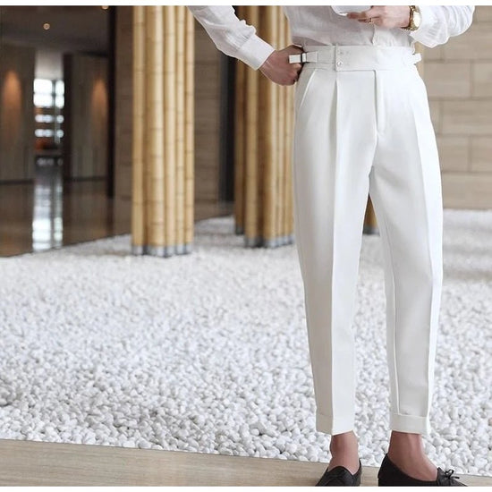Straight business high-waist trousers