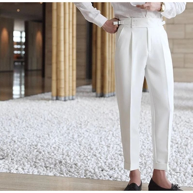 Straight business high-waist trousers