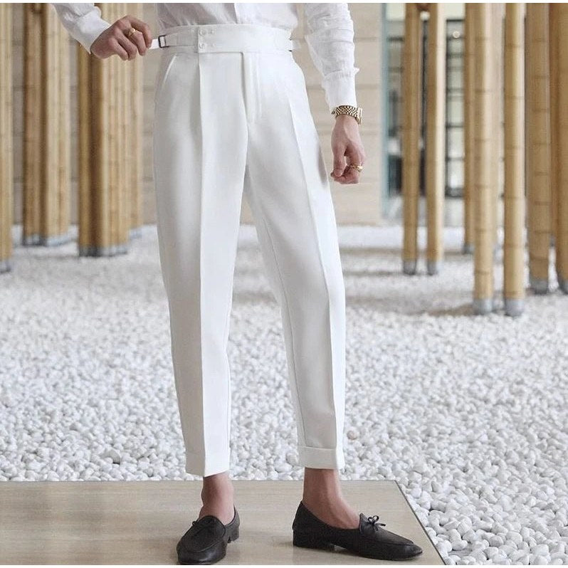 Straight business high-waist trousers