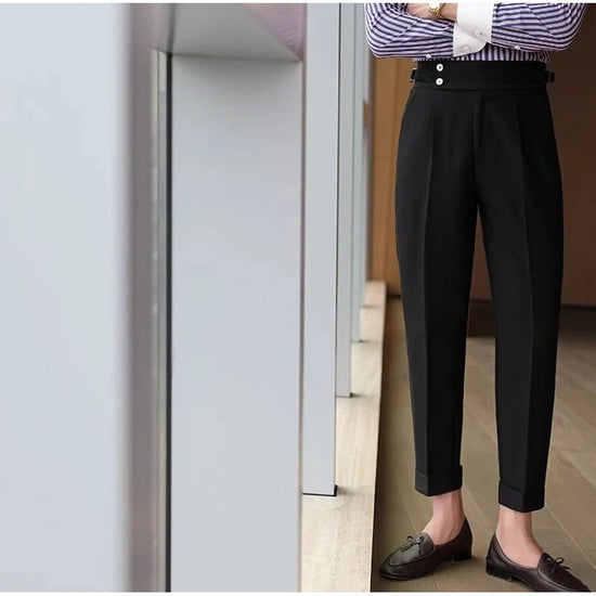Straight business high-waist trousers