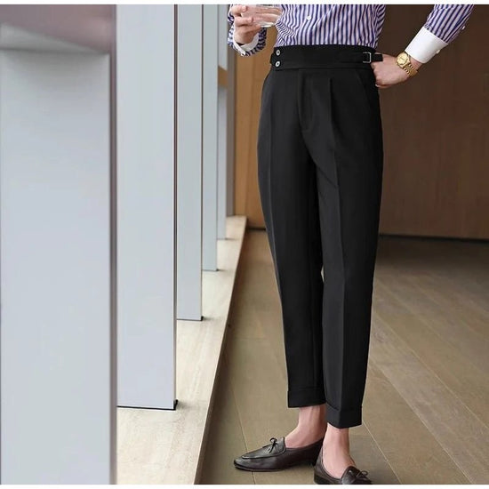 Straight business high-waist trousers