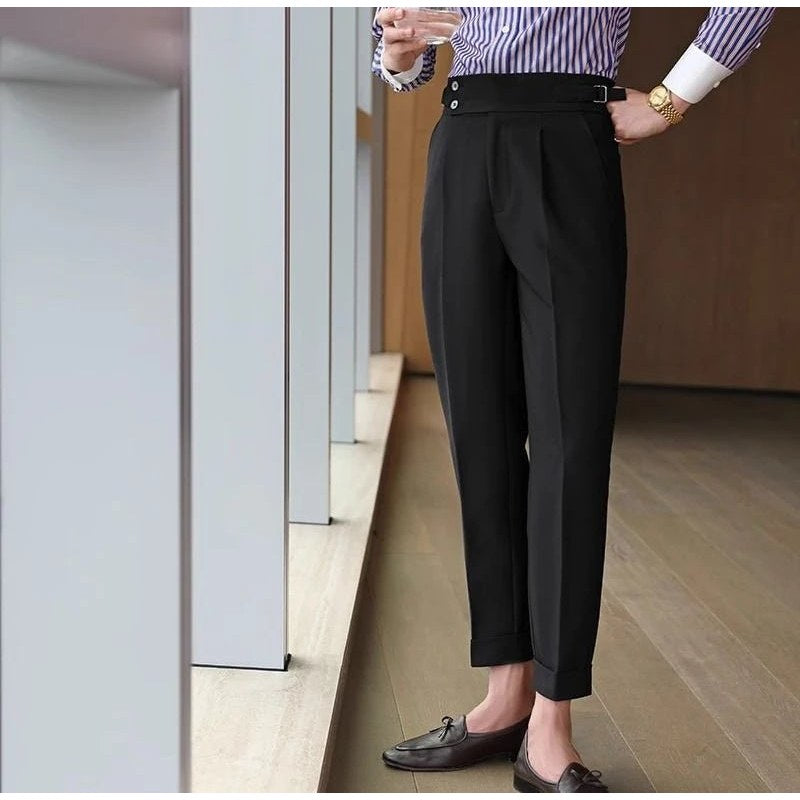 Straight business high-waist trousers