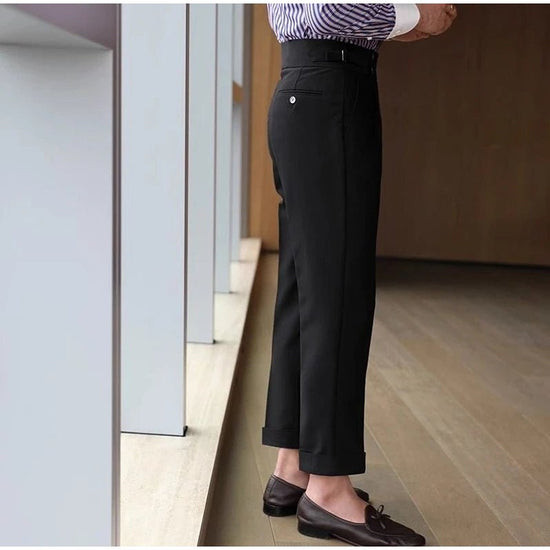 Straight business high-waist trousers