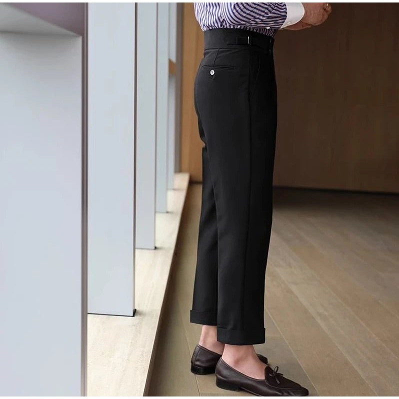 Straight business high-waist trousers