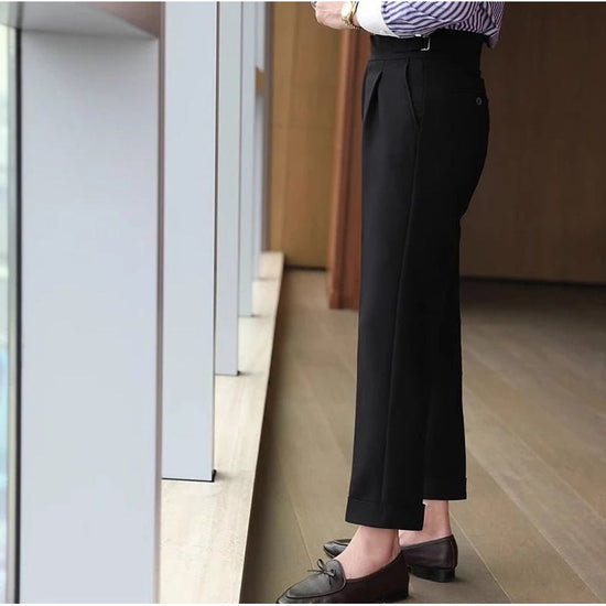 Straight business high-waist trousers