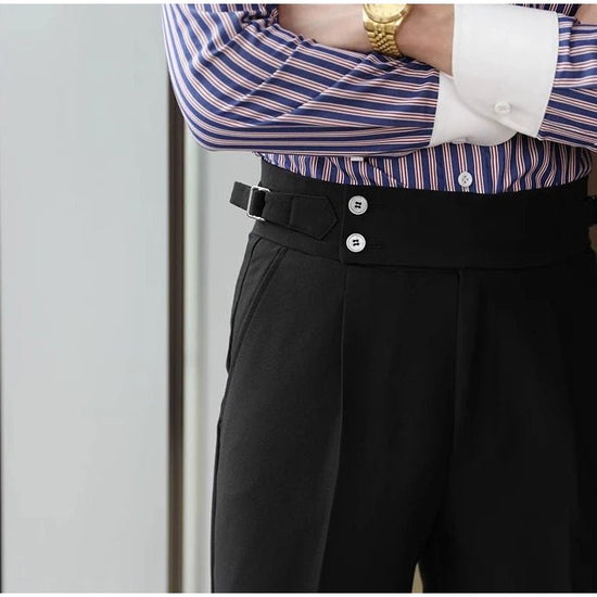 Straight business high-waist trousers