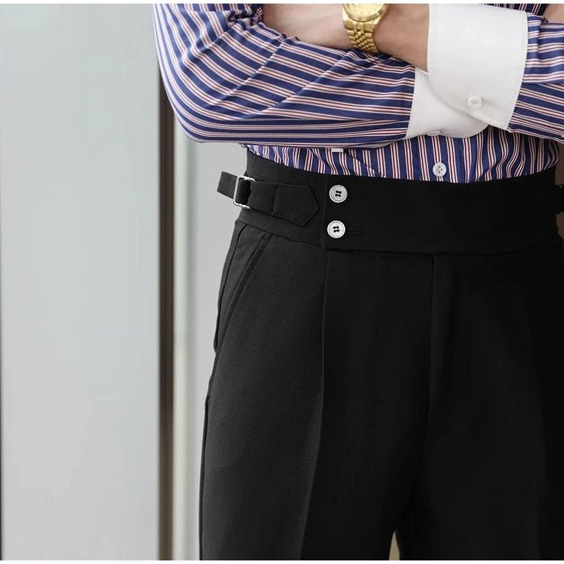 Straight business high-waist trousers