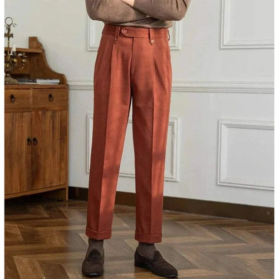 Straight high-waist casual trousers