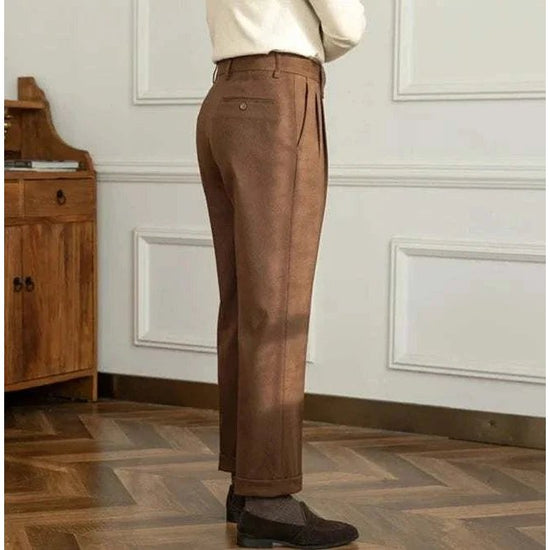 Straight high-waist casual trousers