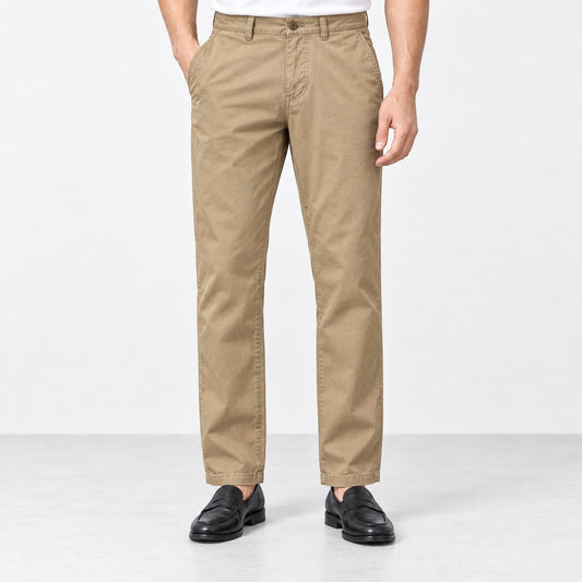 Straight leg cotton utility trousers