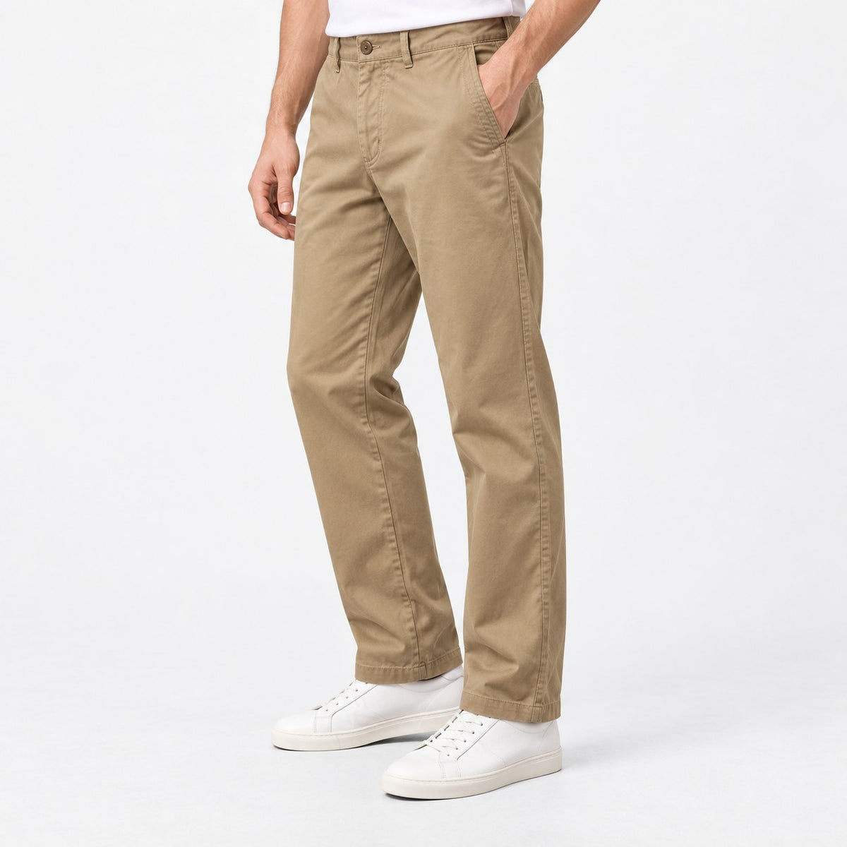 Straight leg cotton utility trousers