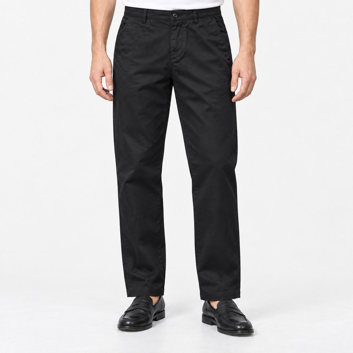 Straight leg cotton utility trousers