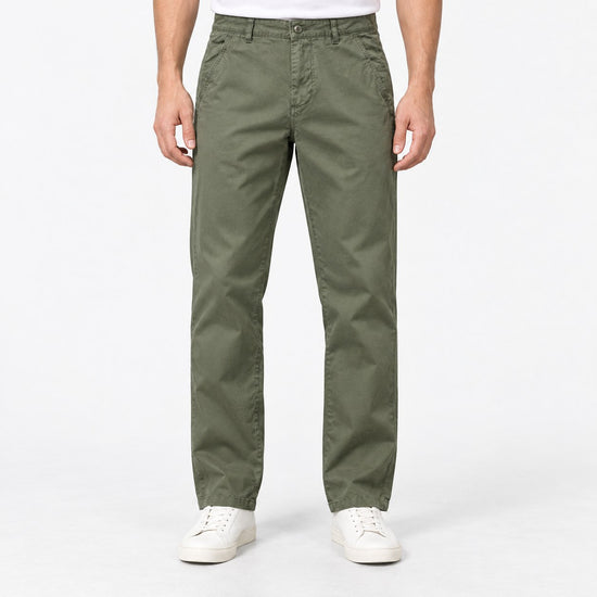 Straight leg cotton utility trousers
