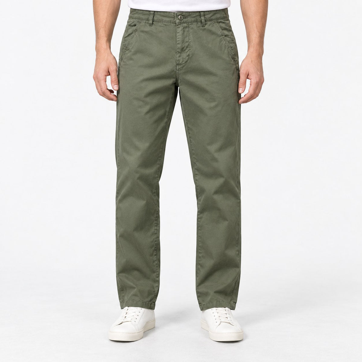 Straight leg cotton utility trousers