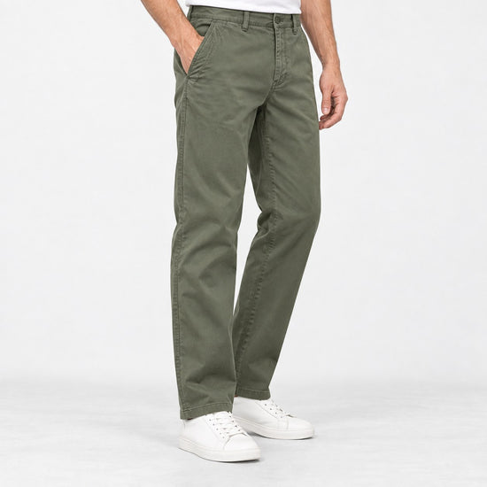 Straight leg cotton utility trousers
