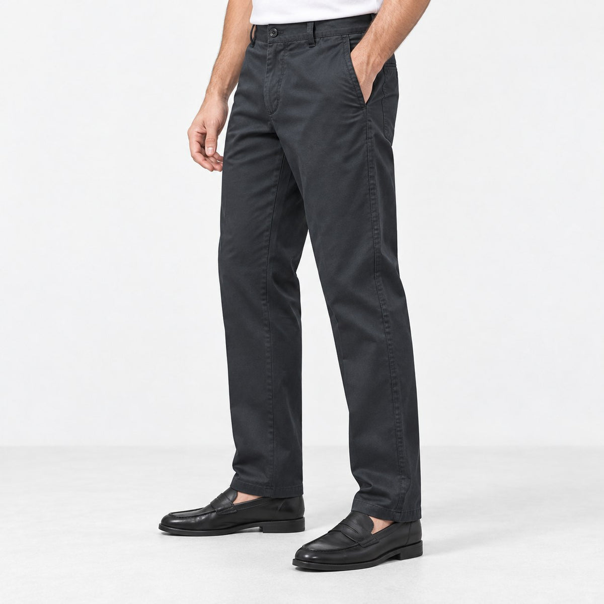 Straight leg cotton utility trousers