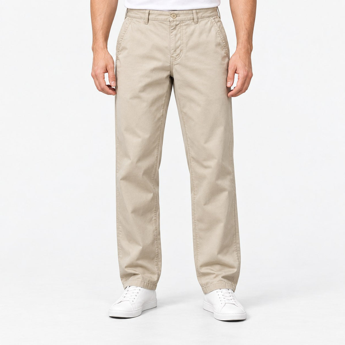 Straight leg cotton utility trousers