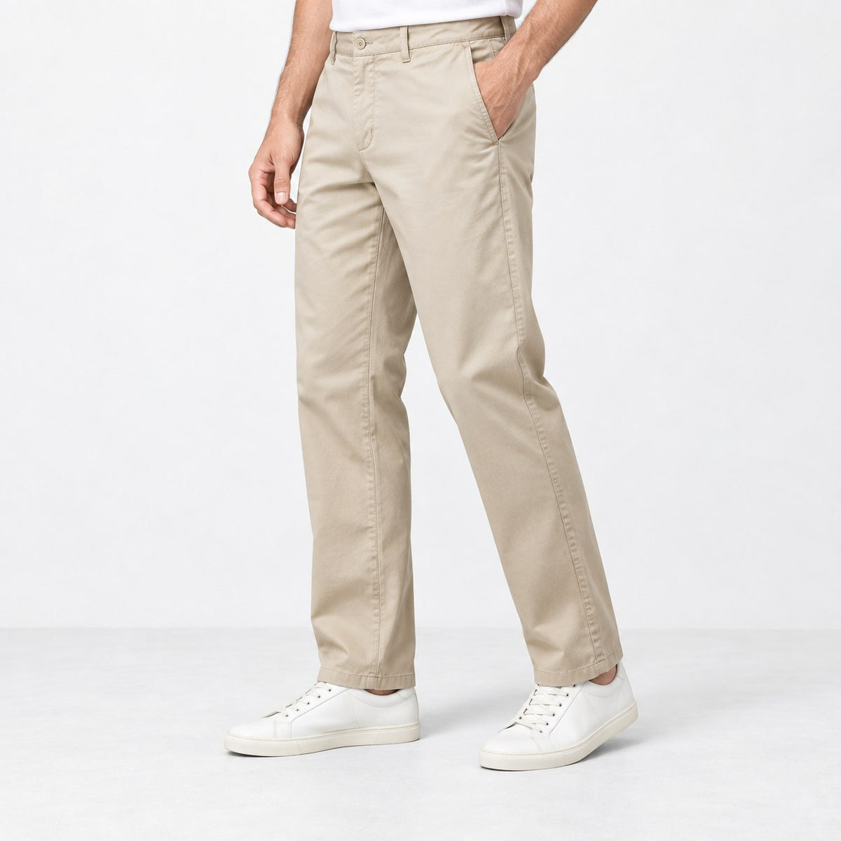 Straight leg cotton utility trousers