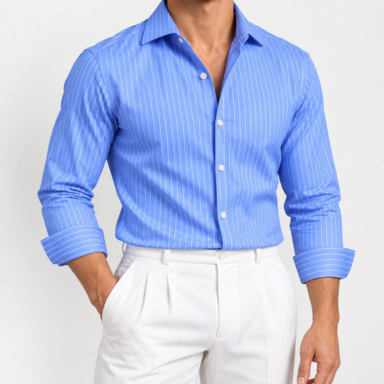Stretch striped dress shirt