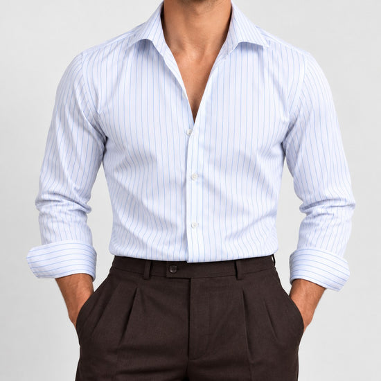 Stretch striped dress shirt