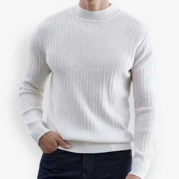 Striped jacquard knit sweater