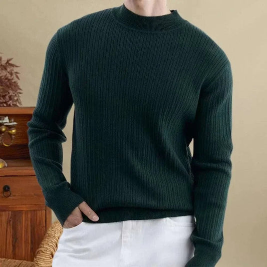 Striped jacquard knit sweater