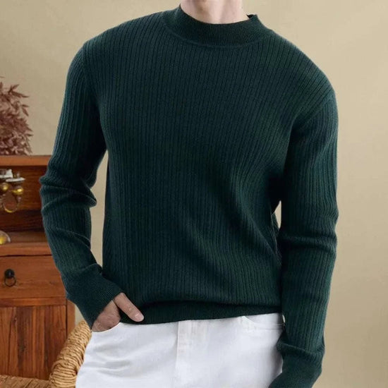 Striped jacquard knit sweater