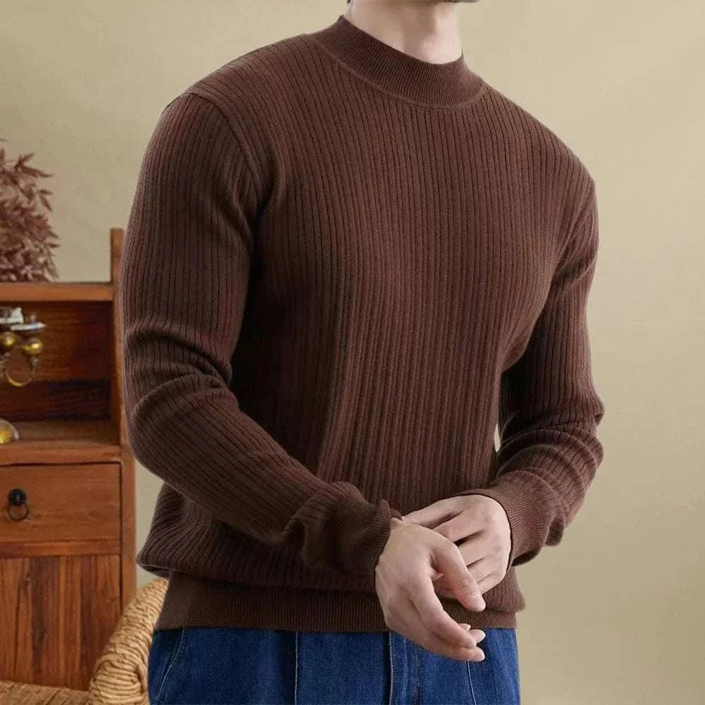 Striped jacquard knit sweater