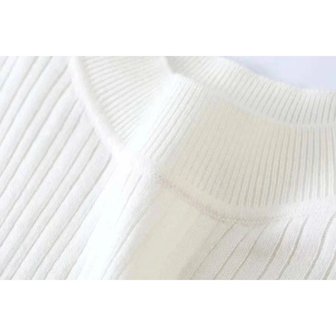Striped jacquard knit sweater