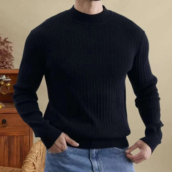 Striped jacquard knit sweater
