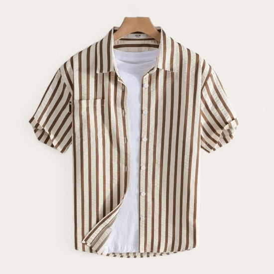 Striped printed shirt bold and fashionable fit