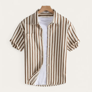 Striped printed shirt bold and fashionable fit