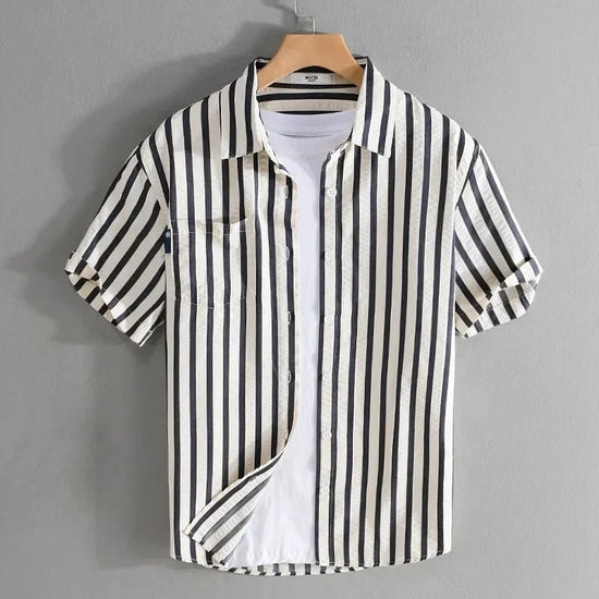 Striped printed shirt bold and fashionable fit