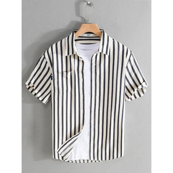 Striped printed shirt bold and fashionable fit