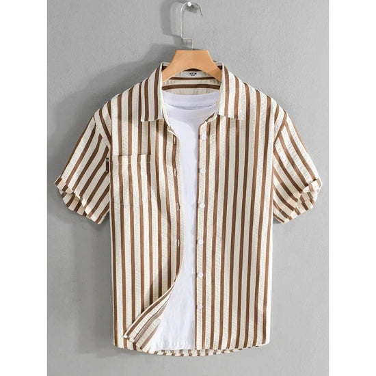 Striped printed shirt bold and fashionable fit