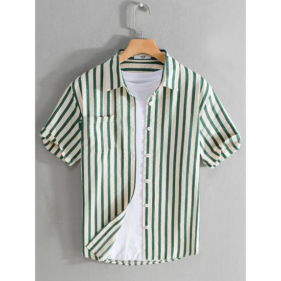 Striped printed shirt bold and fashionable fit