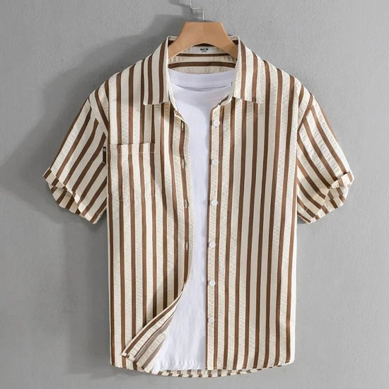 Striped printed shirt bold and fashionable fit