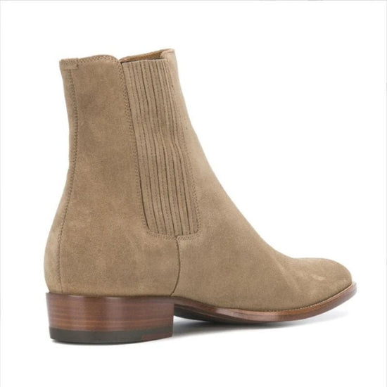 Suede chelsea boots with heel