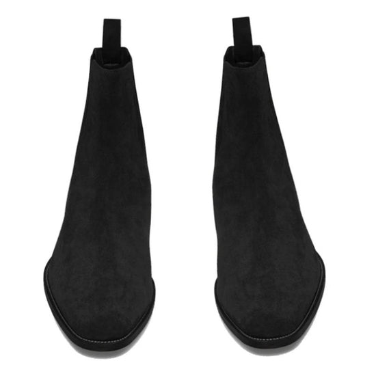 Suede chelsea boots with heel