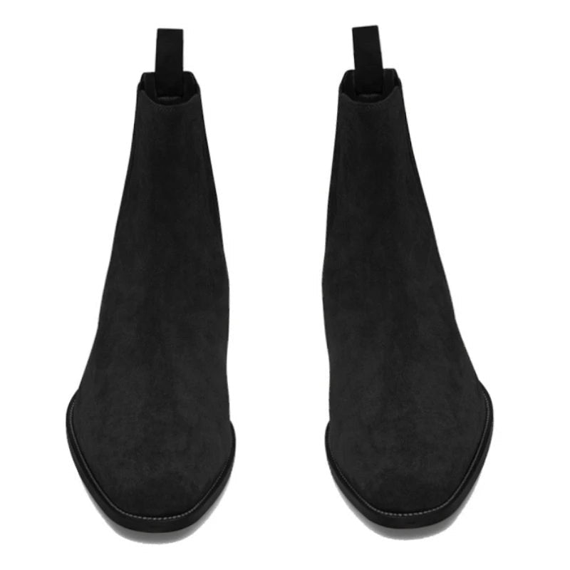 Suede chelsea boots with heel