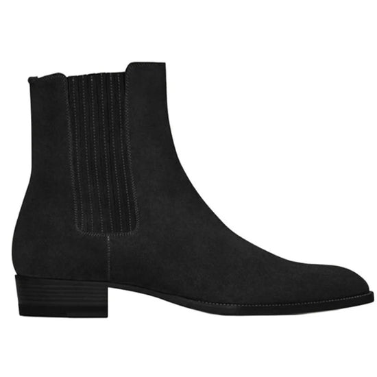 Suede chelsea boots with heel