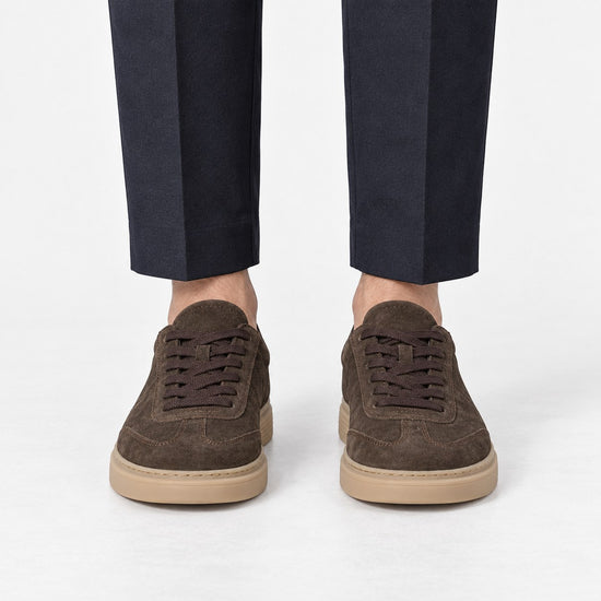 Suede cupsole sneakers with tonal laces