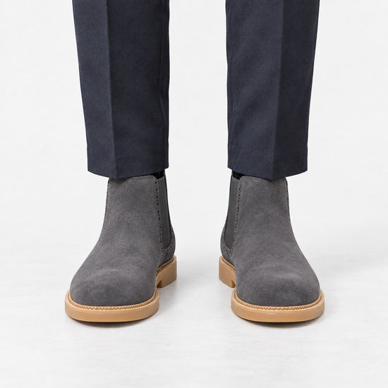 Suede finish leather chelsea boots