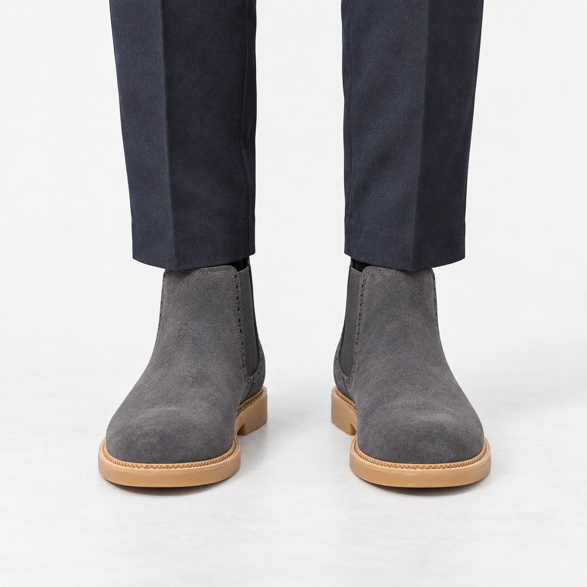 Suede finish leather chelsea boots