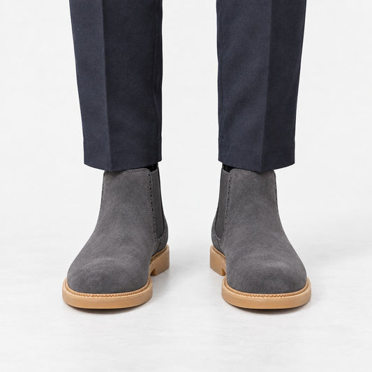 Suede finish leather chelsea boots