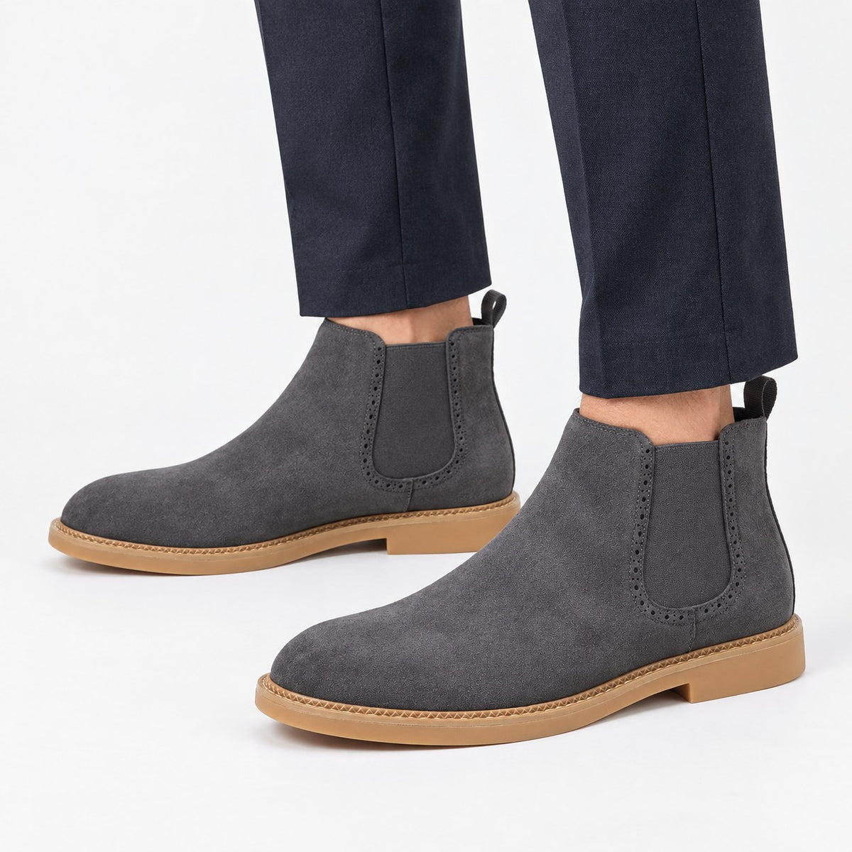Suede finish leather chelsea boots