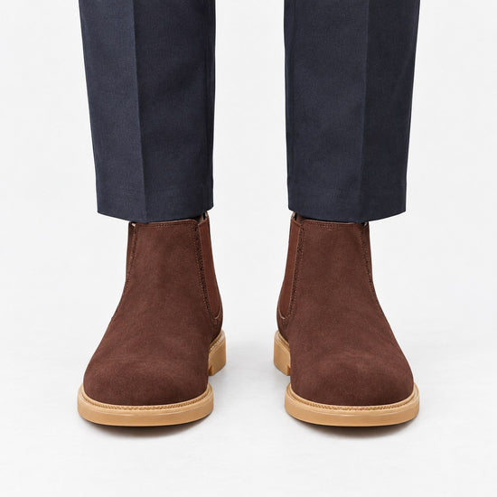 Suede finish leather chelsea boots