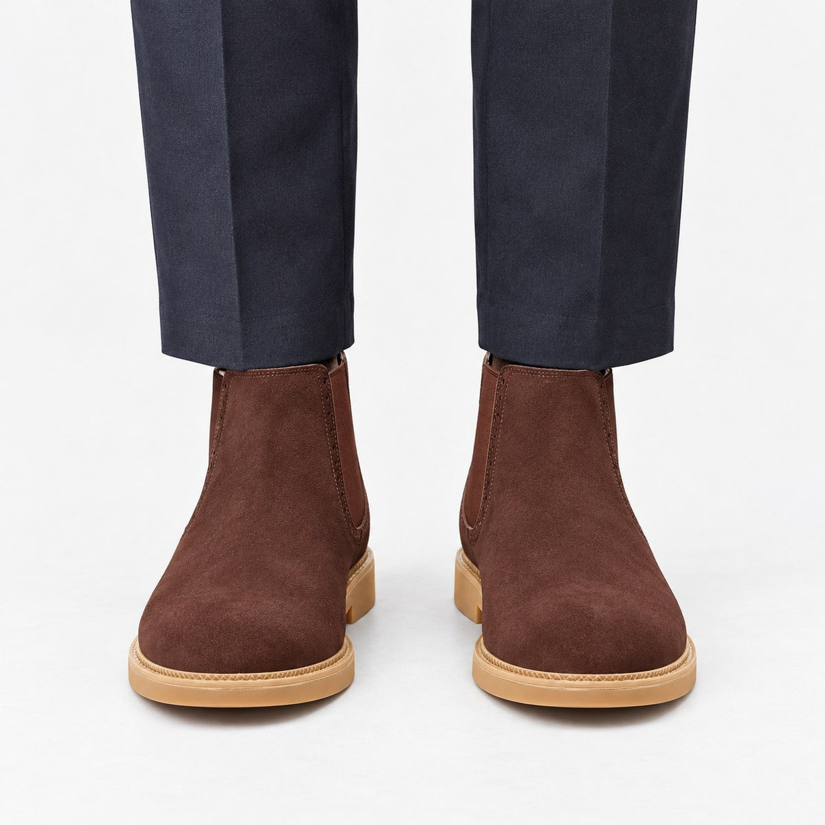Suede finish leather chelsea boots