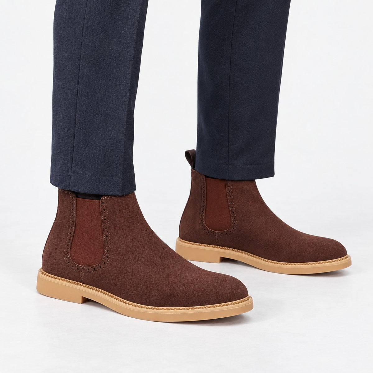 Suede finish leather chelsea boots